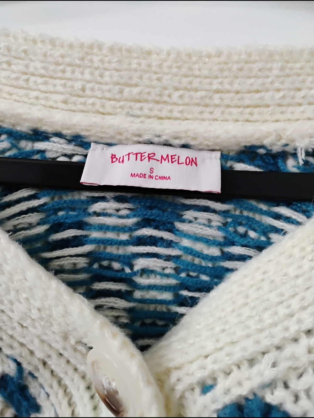 Butter Melon Quirky Eclectic Kidcore Chunky Retro Knit Cropped Cardigan Size S - Picture 3 of 7